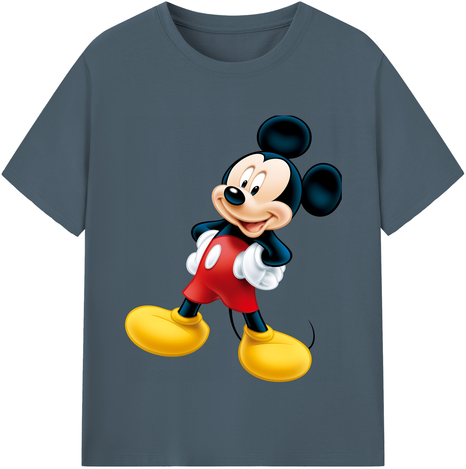 （画像用） ミッキーマウス Mickey Mouse 綿100％半袖Tシャツ（フロントプリント）